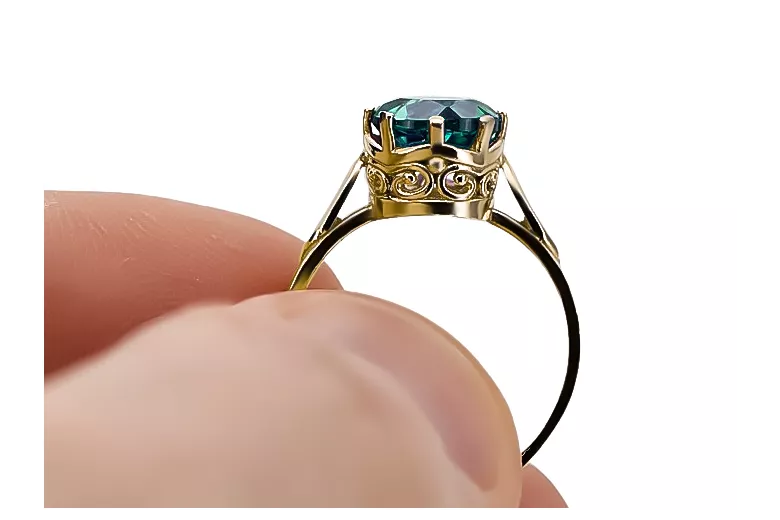 Ring Emerald 14K Yellow gold Vintage vrc366y